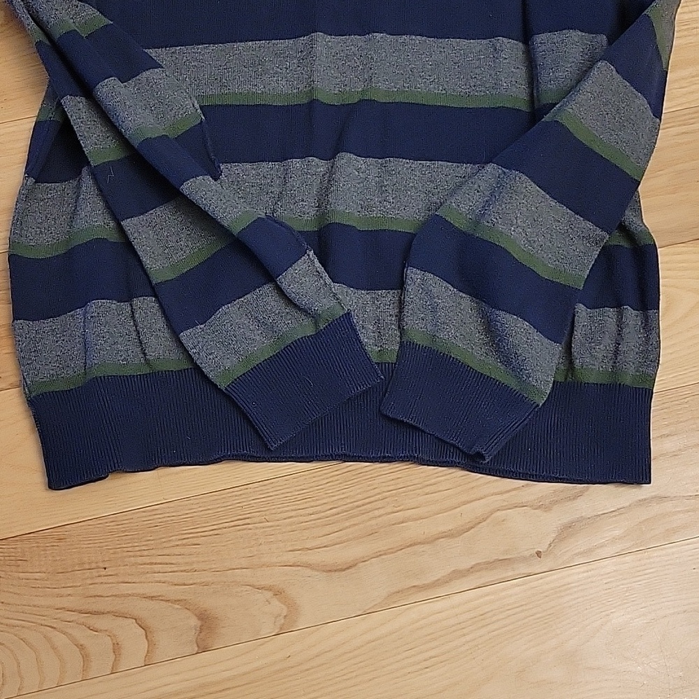 French Connection XL Striped V Neck Knit Sweater - Picture 4 of 5